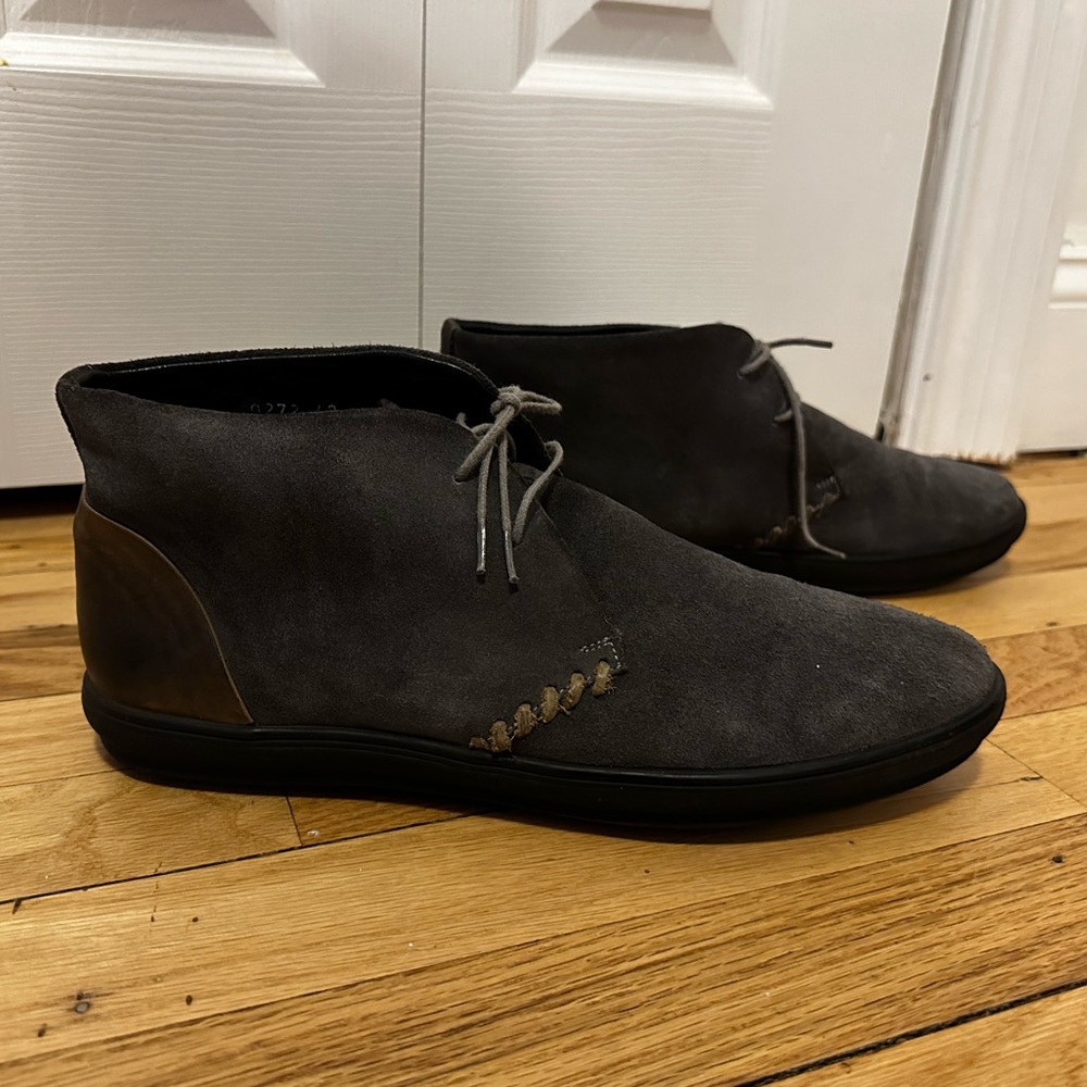 Divarese Men’s Grey Leather Desert Shoes Made In Turkey